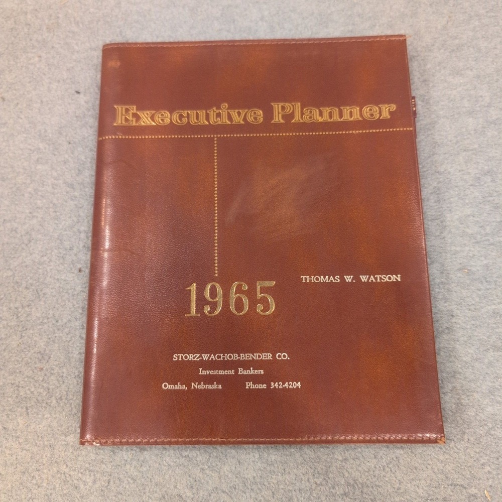Vintage 1965 Executive Planner Baldwin-Cooke Co Brown Faux Leather Diary VG
